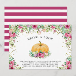 Invitación Un pequeño calabaza Girly Floral Gracias Invitació