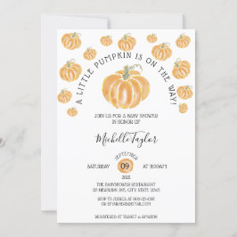 Invitación Un Pequeño Calabaza Otoño Cae Baby Shower Floral E