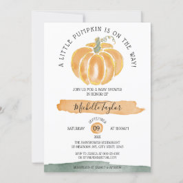 Invitación Un Pequeño Calabaza Otoño Cae Baby Shower Floral E