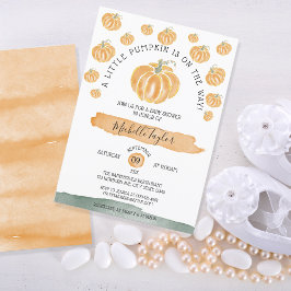 Invitación Un Pequeño Calabaza Otoño Cae Baby Shower Floral E