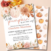 Un Pequeño Calabaza Otoño Cae Baby Shower Floral E