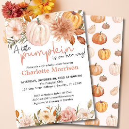 Invitación Un Pequeño Calabaza Otoño Cae Baby Shower Floral E