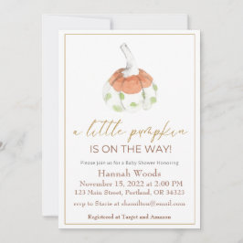Invitación Un pequeño calabaza otoño caída Baby Shower