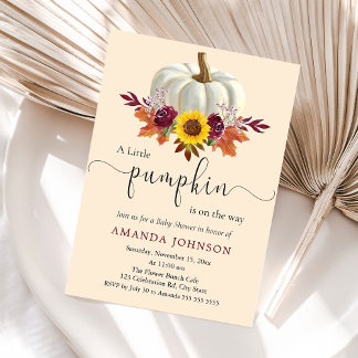 Invitación Un pequeño calabaza otoño caída Baby Shower