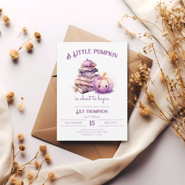 Invitación Un pequeño calabaza otoño caída Baby Shower (Subido por el creador)