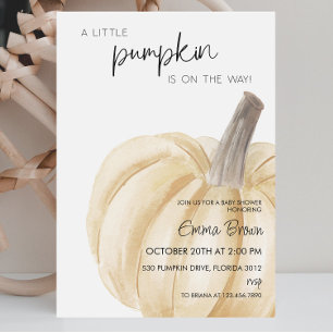 Invitación Un pequeño calabaza otoño caída Baby Shower