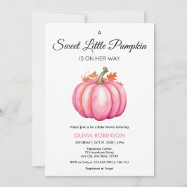 Invitación Un pequeño calabaza otoño otoño Chica rosado Baby 