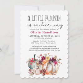Invitación Un pequeño calabaza otoño otoño Floral Baby Shower