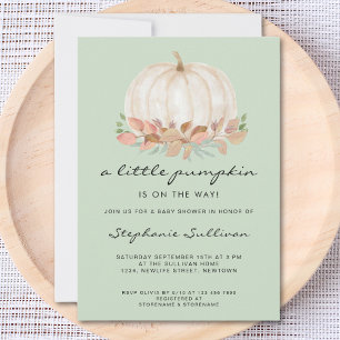 Invitación Un pequeño calabaza otoño otoño otoño Baby Shower