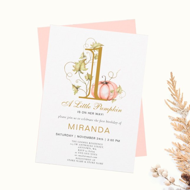 Invitación Un pequeño calabaza Primer cumpleaños de (I wish you happiness))))