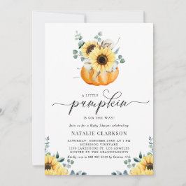 Invitación Un pequeño calabaza Rustic Sunflower Cae Baby Show