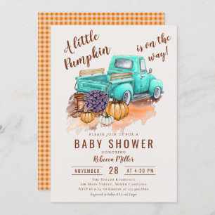 Invitación Un pequeño camión de la calabaza Rustic Fall Farm