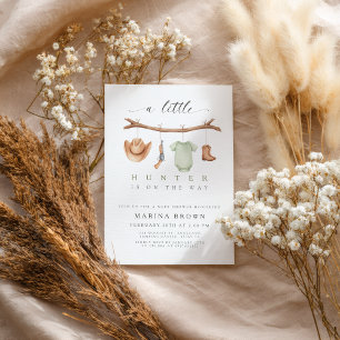 Invitación Un pequeño cazador está en camino baby shower