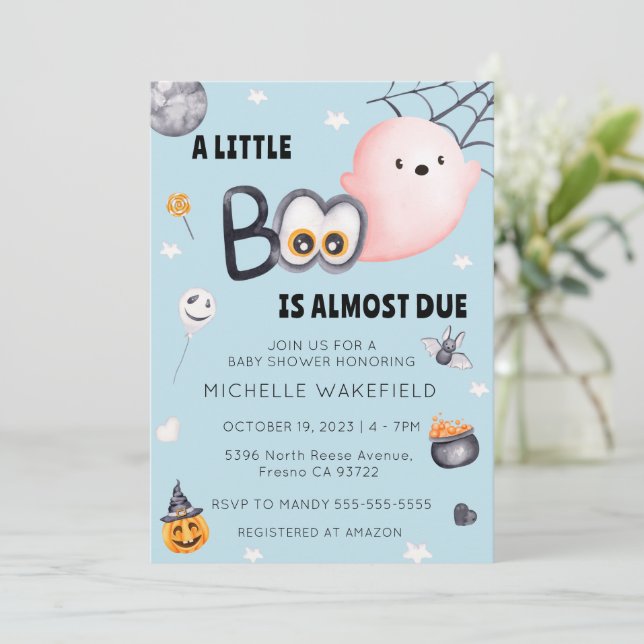 Invitación Un pequeño chaval en Baby Shower de Halloween (Anverso de pie)