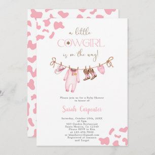 Invitación Un pequeño Chica de Baby Shower de Cowgirl