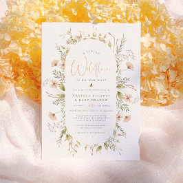 Invitación Un pequeño Chica de Boho Bee de Flores Silvestres 