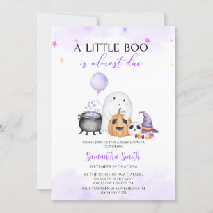 Invitación Un pequeño Chica de Boo en Halloween Baby Shower