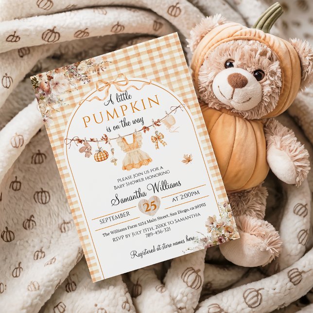 Invitación Un pequeño Chica de calabaza Baby Shower de otoño  (Subido por el creador)