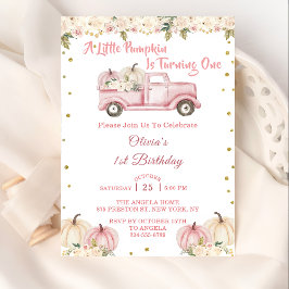 Invitación Un pequeño Chica de calabaza Primer cumpleaños