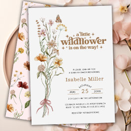 Invitación Un pequeño Chica de flores silvestres Baby Shower