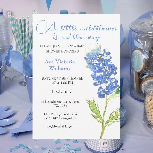 Invitación Un pequeño Chica de flores silvestres Baby Shower  (Subido por el creador)