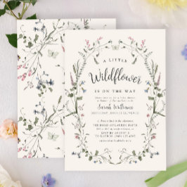 Invitación Un pequeño Chica de flores silvestres Baby Shower