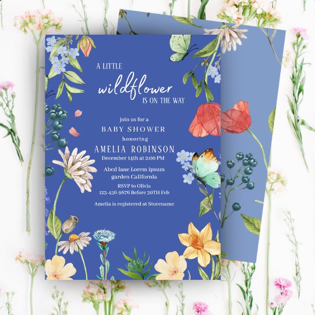 Invitación Un pequeño Chica de flores silvestres Baby Shower  (Subido por el creador)