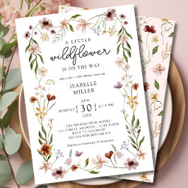 Invitación Un pequeño Chica de flores silvestres Baby Shower