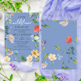 Invitación Un pequeño Chica de flores silvestres Baby Shower 