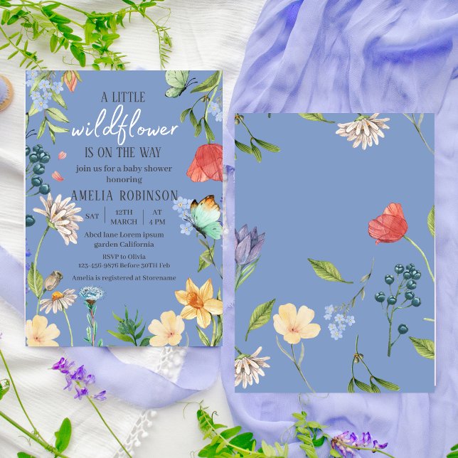 Invitación Un pequeño Chica de flores silvestres Baby Shower  (Subido por el creador)