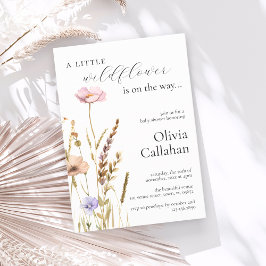 Invitación Un pequeño Chica de flores silvestres Baby Shower 