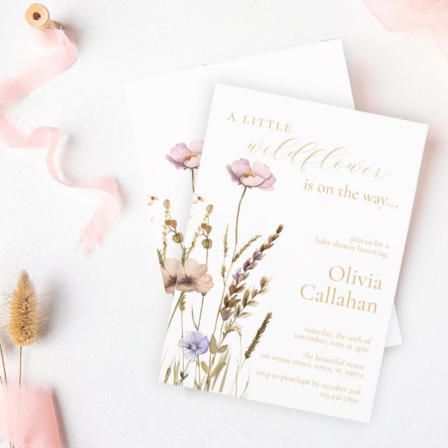 Invitación Un pequeño Chica de flores silvestres Baby Shower  (Subido por el creador)