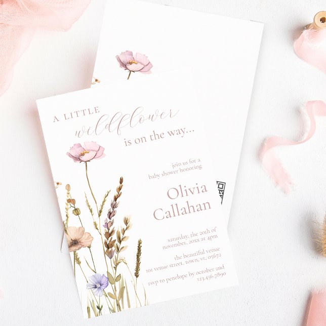 Invitación Un pequeño Chica de flores silvestres Baby Shower  (Subido por el creador)