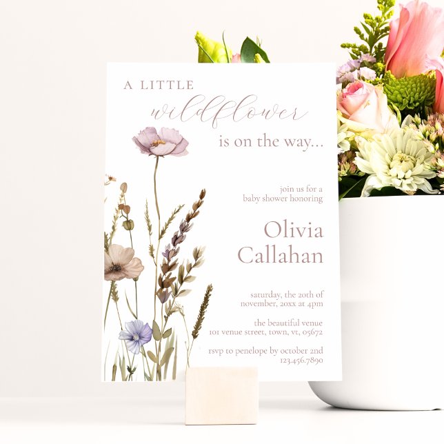 Invitación Un pequeño Chica de flores silvestres Baby Shower  (Subido por el creador)