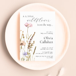 Invitación Un pequeño Chica de flores silvestres Baby Shower 