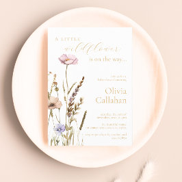 Invitación Un pequeño Chica de flores silvestres Baby Shower 
