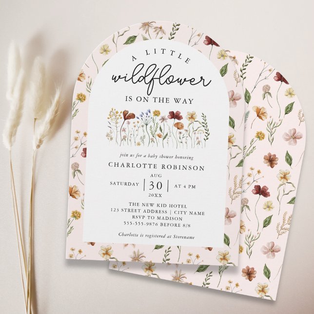 Invitación Un pequeño Chica de flores silvestres Baby Shower  (Subido por el creador)