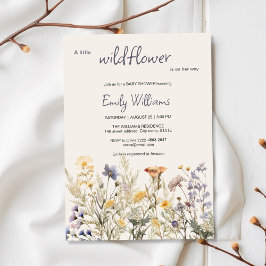 Invitación Un pequeño Chica de flores silvestres Baby Shower