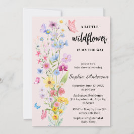 Invitación Un pequeño Chica de flores silvestres en Baby Show