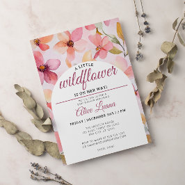 Invitación Un pequeño Chica de flores silvestres en Baby Show