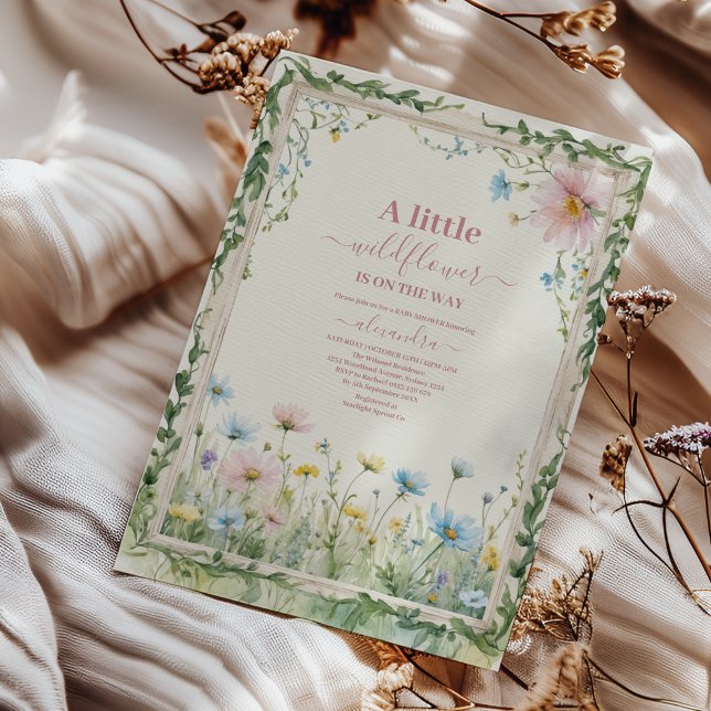 Invitación Un pequeño Chica de flores silvestres en Baby Show (Subido por el creador)