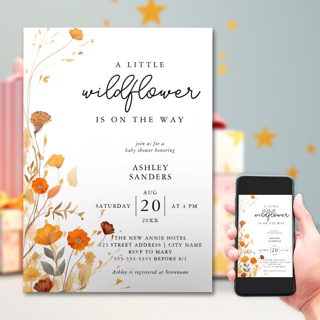 Invitación Un pequeño Chica de flores silvestres en Baby Show (Subido por el creador)