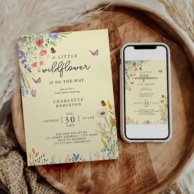 Invitación Un pequeño Chica de flores silvestres en Baby Show (Subido por el creador)