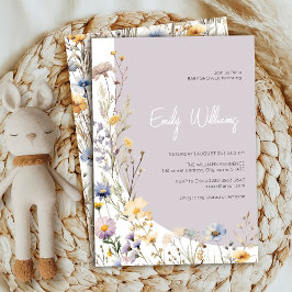 Invitación Un pequeño chica de flores silvestres invito a la