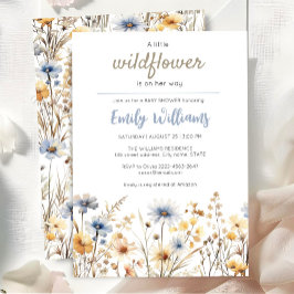 Invitación Un pequeño chica de flores silvestres invito a la