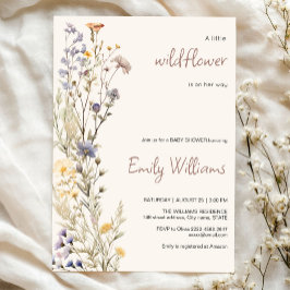 Invitación Un pequeño chica de flores silvestres invito a la