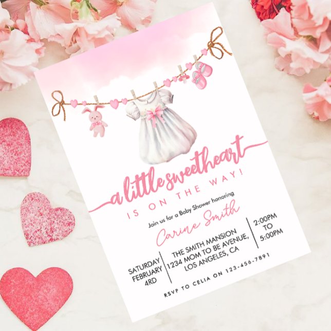 Invitación Un pequeño Chica de San Valentín Baby Shower (Subido por el creador)