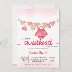 Invitación Un pequeño Chica de San Valentín Baby Shower