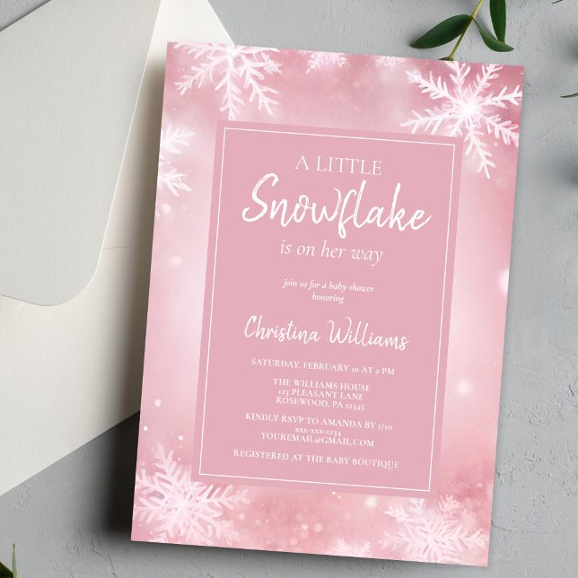 Invitación Un pequeño Chica de Snowflake en Baby Shower (Subido por el creador)
