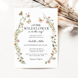 Invitación Un pequeño Chica del Boho de Flores Silvestres en